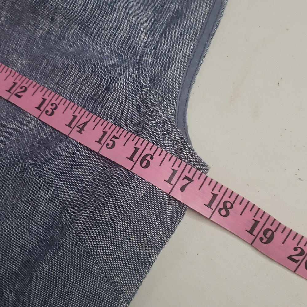 Garnet Hill 100% Linen Classic Full Button Front Shirtdress Size 2 Coastal Blue - Picture 12 of 16